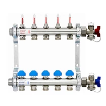 Rozsdamentes osztó-gyűjtő 5 körös, átfolyásmérős