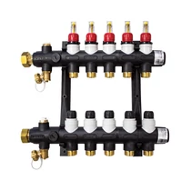 Műanyag osztó-gyűjtő 5 körös, átfolyásmérős