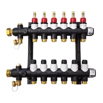 Műanyag osztó-gyűjtő 6 körös, átfolyásmérős