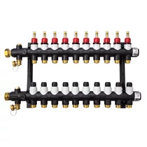 Műanyag osztó-gyűjtő 10 körös, átfolyásmérős