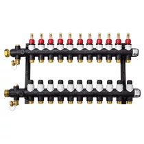 Műanyag osztó-gyűjtő 11 körös, átfolyásmérős